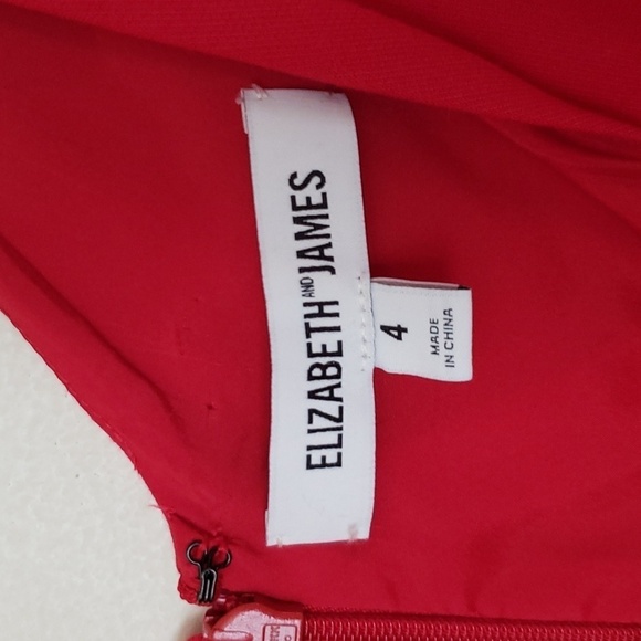 Elizabeth and James red side cutout sheath cocktail dress, women's size 4 - Picture 4 of 9